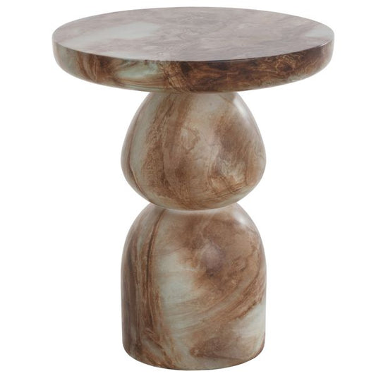 End Table, Affogato Marble Look