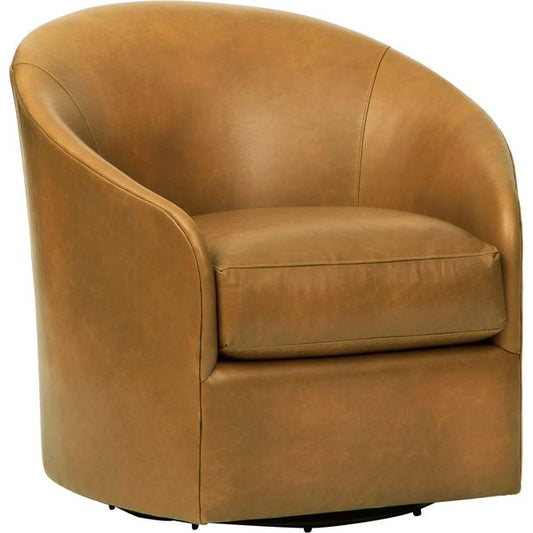 Leather Swivel Krzeslo, Libby Amaretto